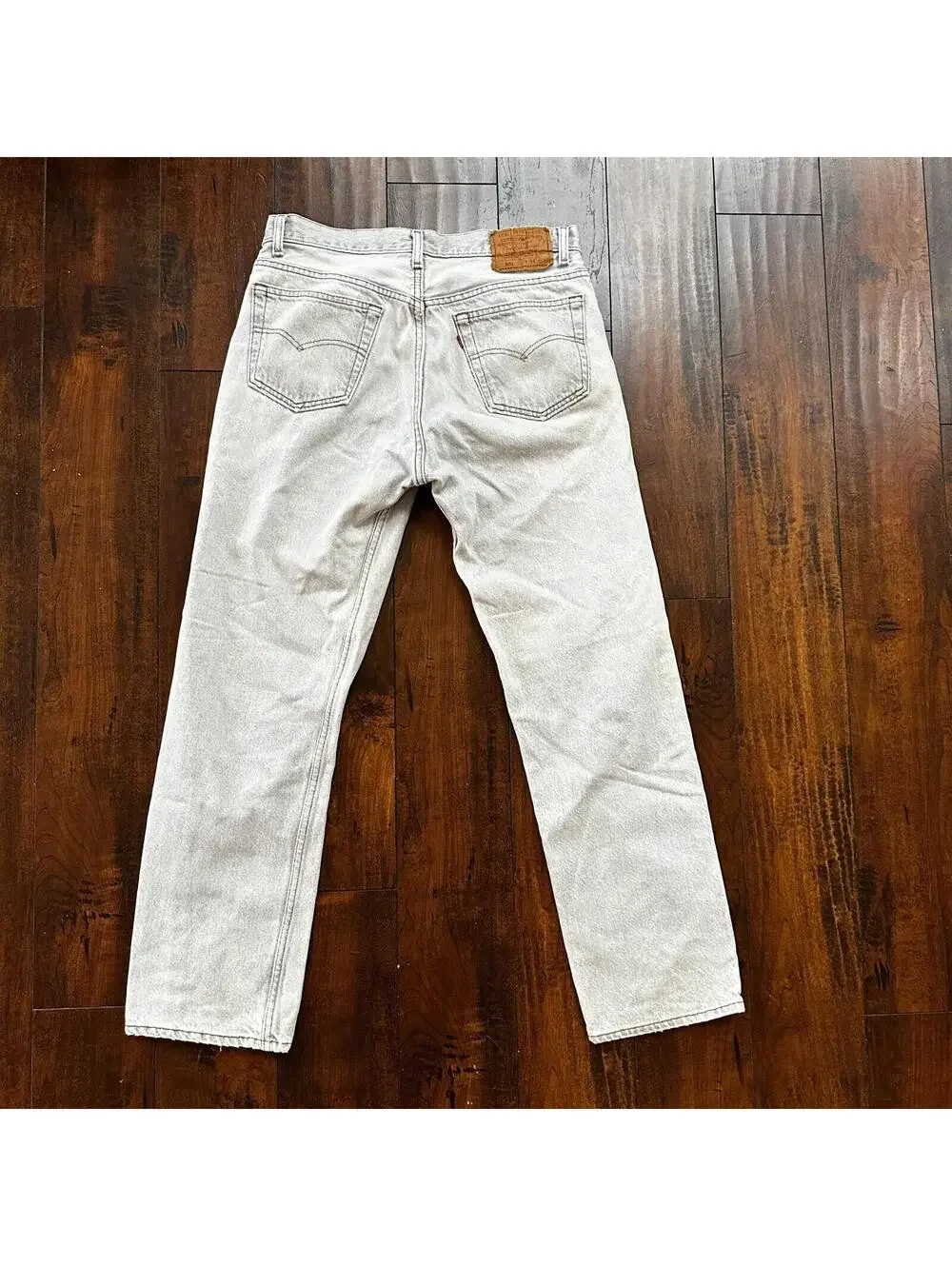 VTG USA Levis 501 Button Fly 90s Tag Jeans 80s 34x30 Act 31x28 Grey Faded White